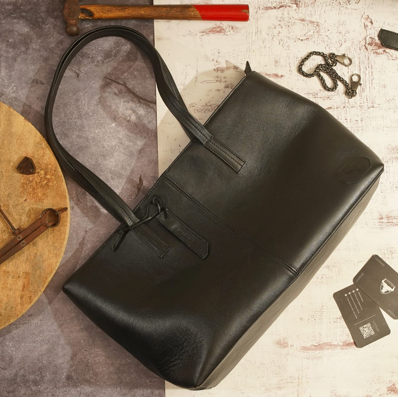 Leather Tote Bag for Ladies by Leath'Art