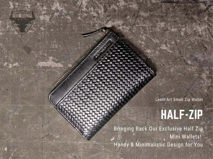 Leath'Art Mini Zipper Cow Leather Wallet Unisex Model